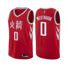 Youth Houston Rockets #0 Russell Westbrook Swingman Red Basketball Jersey - City Edition