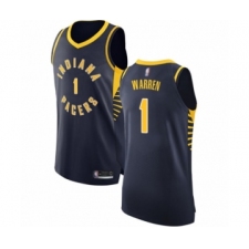 Men's Indiana Pacers #1 T.J. Warren Authentic Navy Blue Basketball Jersey - Icon Edition
