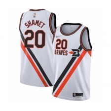 Men's Los Angeles Clippers #20 Landry Shamet Authentic White Hardwood Classics Finished Basketball Jersey