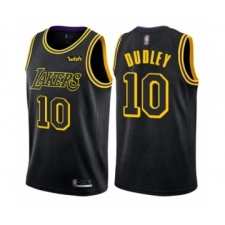 Men's Los Angeles Lakers #10 Jared Dudley Authentic Black City Edition Basketball Jersey