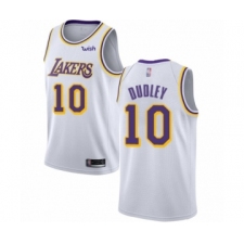 Men's Los Angeles Lakers #10 Jared Dudley Authentic White Basketball Jersey - Association Edition
