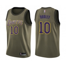 Men's Los Angeles Lakers #10 Jared Dudley Swingman Green Salute to Service Basketball Jersey