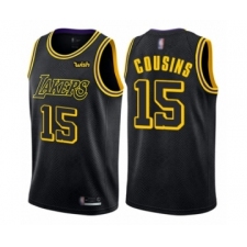 Men's Los Angeles Lakers #15 DeMarcus Cousins Authentic Black City Edition Basketball Jersey