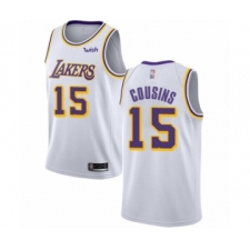 Men's Los Angeles Lakers #15 DeMarcus Cousins Authentic White Basketball Jersey - Association Edition