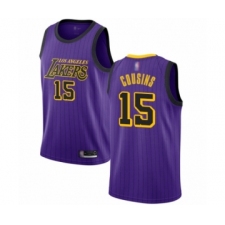 Youth Los Angeles Lakers #15 DeMarcus Cousins Swingman Purple Basketball Jersey - City Edition