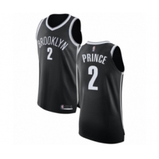 Men's Brooklyn Nets #2 Taurean Prince Authentic Black Basketball Jersey - Icon Edition