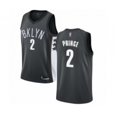 Men's Brooklyn Nets #2 Taurean Prince Authentic Gray Basketball Jersey Statement Edition