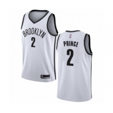 Men's Brooklyn Nets #2 Taurean Prince Authentic White Basketball Jersey - Association Edition