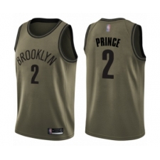 Youth Brooklyn Nets #2 Taurean Prince Swingman Green Salute to Service Basketball Jersey