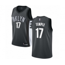Men's Brooklyn Nets #17 Garrett Temple Authentic Gray Basketball Jersey Statement Edition
