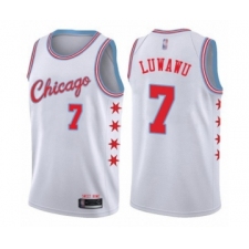 Men's Chicago Bulls #7 Timothe Luwawu Authentic White Basketball Jersey - City Edition