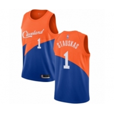 Women's Cleveland Cavaliers #1 Nik Stauskas Swingman Blue Basketball Jersey - City Edition