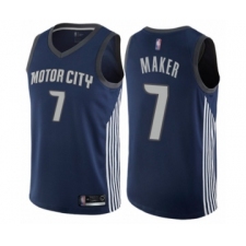 Men's Detroit Pistons #7 Thon Maker Authentic Navy Blue Basketball Jersey - City Edition
