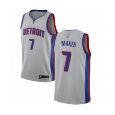Men's Detroit Pistons #7 Thon Maker Authentic Silver Basketball Jersey Statement Edition