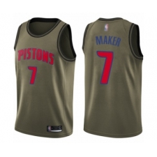 Men's Detroit Pistons #7 Thon Maker Swingman Green Salute to Service Basketball Jersey