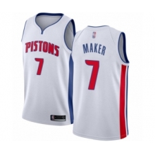 Youth Detroit Pistons #7 Thon Maker Swingman White Basketball Jersey - Association Edition