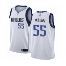Men's Dallas Mavericks #55 Delon Wright Authentic White Basketball Jersey - Association Edition