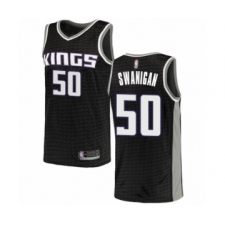 Youth Sacramento Kings #50 Caleb Swanigan Swingman Black Basketball Jersey Statement Edition