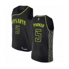Men's Atlanta Hawks #5 Jabari Parker Authentic Black Basketball Jersey - City Edition