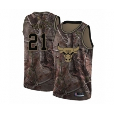 Youth Chicago Bulls #21 Thaddeus Young Swingman Camo Realtree Collection Basketball Jersey
