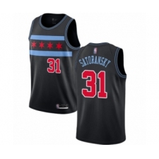 Men's Chicago Bulls #31 Tomas Satoransky Authentic Black Basketball Jersey - City Edition