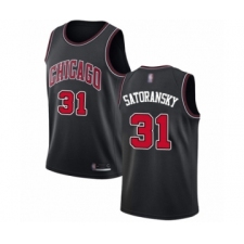 Men's Chicago Bulls #31 Tomas Satoransky Authentic Black Basketball Jersey Statement Edition