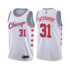Men's Chicago Bulls #31 Tomas Satoransky Authentic White Basketball Jersey - City Edition