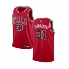 Women's Chicago Bulls #31 Tomas Satoransky Authentic Red Basketball Jersey - Icon Edition