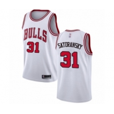 Women's Chicago Bulls #31 Tomas Satoransky Authentic White Basketball Jersey - Association Edition