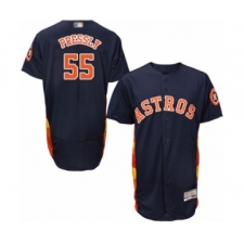 Men's Houston Astros #55 Ryan Pressly Navy Blue Alternate Flex Base Authentic Collection Baseball Jersey