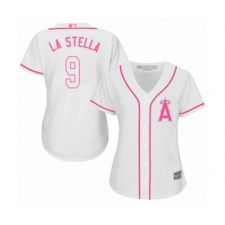 Women's Los Angeles Angels of Anaheim #9 Tommy La Stella Authentic White Fashion Cool Base Baseball Jersey