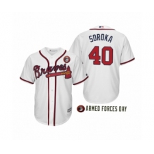 Youth 2019 Armed Forces Day Mike Soroka #40 Atlanta Braves White Jersey