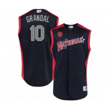 Youth Milwaukee Brewers #10 Yasmani Grandal Authentic Navy Blue National League 2019 Baseball All-Star Jersey