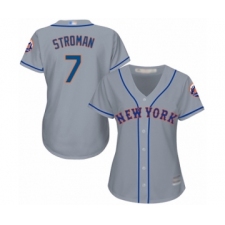 Women's New York Mets #7 Marcus Stroman Authentic Grey Road Cool Base Baseball Jersey