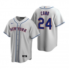 Men's Nike New York Mets #24 Robinson Cano Gray Road Stitched Baseball Jersey
