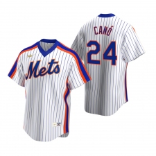 Men's Nike New York Mets #24 Robinson Cano White Cooperstown Collection Home Stitched Baseball Jersey