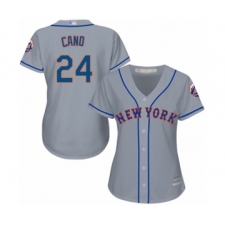 Women's New York Mets #24 Robinson Cano Authentic Grey Road Cool Base Baseball Jersey