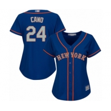 Women's New York Mets #24 Robinson Cano Authentic Royal Blue Alternate Road Cool Base Baseball Jersey