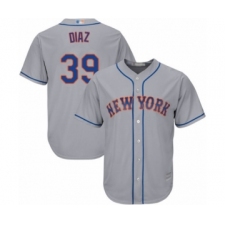 Men's New York Mets #39 Edwin Diaz Replica Grey Road Cool Base Baseball Jersey