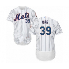 Men's New York Mets #39 Edwin Diaz White Home Flex Base Authentic Collection Baseball Jersey