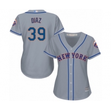 Women's New York Mets #39 Edwin Diaz Authentic Grey Road Cool Base Baseball Jersey