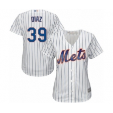Women's New York Mets #39 Edwin Diaz Authentic White Home Cool Base Baseball Jersey