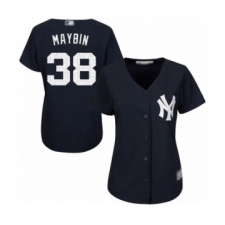 Women's New York Yankees #38 Cameron Maybin Authentic Navy Blue Alternate Baseball Jersey