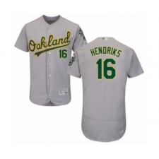Men's Oakland Athletics #16 Liam Hendriks Grey Road Flex Base Authentic Collection Baseball Jersey