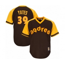 Men's San Diego Padres #39 Kirby Yates Replica Brown Alternate Cooperstown Cool Base Baseball Jersey