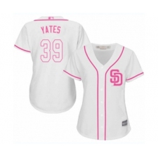 Women's San Diego Padres #39 Kirby Yates Authentic White Fashion Cool Base Baseball Jersey