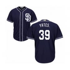 Youth San Diego Padres #39 Kirby Yates Authentic Navy Blue Alternate 1 Cool Base Baseball Jersey