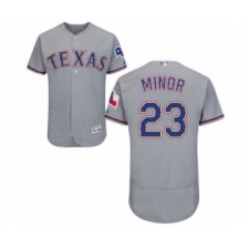 Men's Texas Rangers #23 Mike Minor Grey Road Flex Base Authentic Collection Baseball Jersey