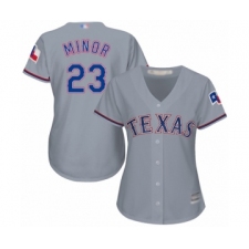 Women's Texas Rangers #23 Mike Minor Authentic Grey Road Cool Base Baseball Jersey
