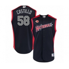 Youth Cincinnati Reds #58 Luis Castillo Authentic Navy Blue National League 2019 Baseball All-Star Jersey